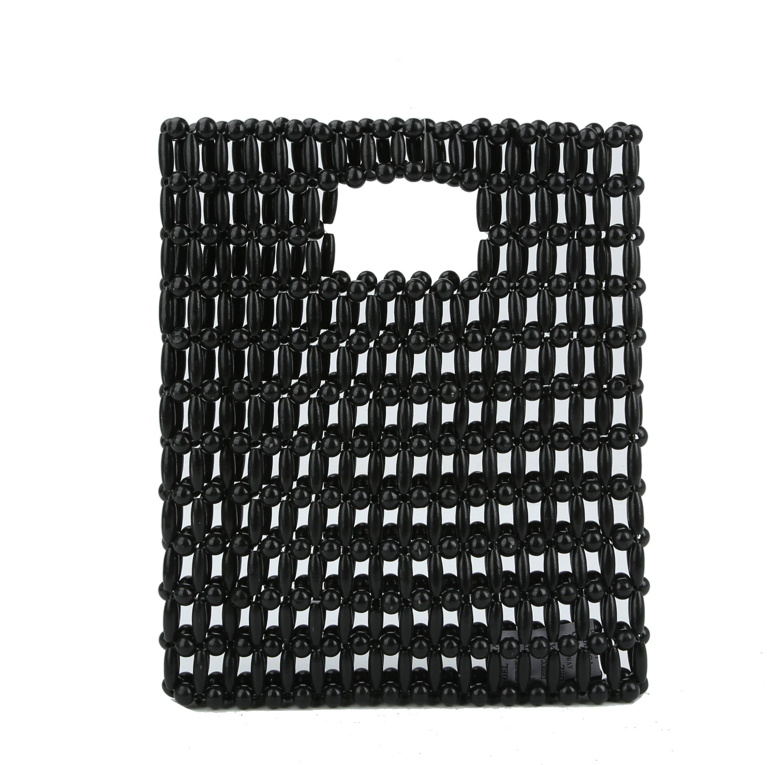 Mini Tote Bag- Wood Beaded