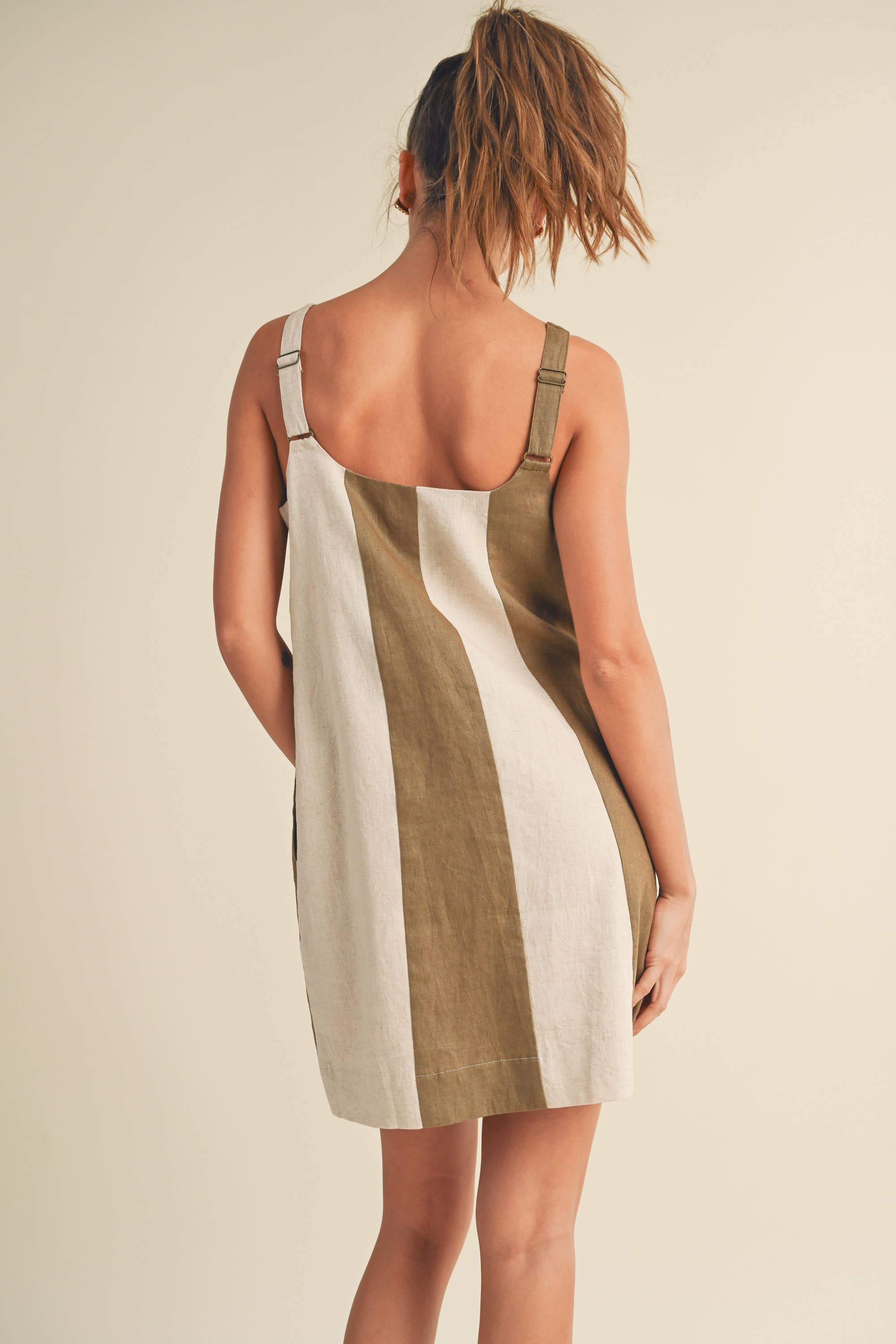 Nico Color Block Linen Mini Dress